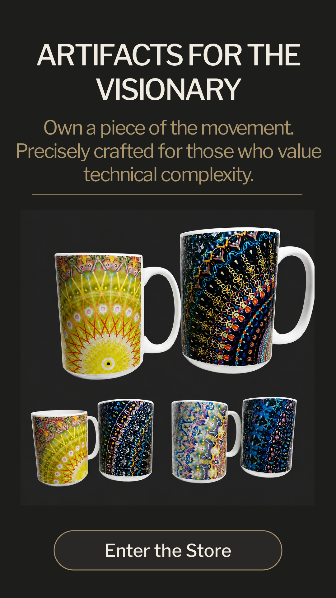Artifacts for the Visionary — Jay Schankman art mugs advertisement
